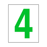 Green Number on White Background