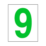 Green Number on White Background