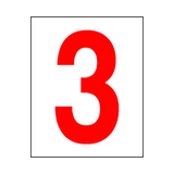 Red Number on White Background