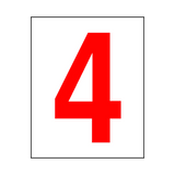 Red Number on White Background