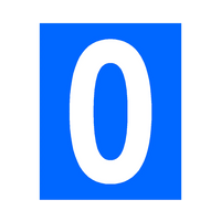 White Number on Blue Background