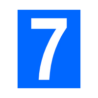 White Number on Blue Background