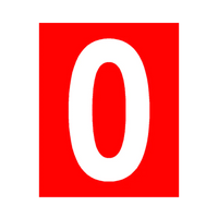 White Number on Red Background