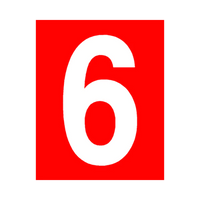 White Number on Red Background