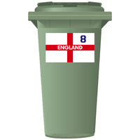 Flag of St George with 'ENGLAND' Text Bin Sticker