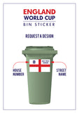 Flag of St George with 'ENGLAND' Text Bin Sticker